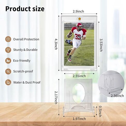 12 حزمة من حاملي البطاقات المغناطيسية بلمسة واحدة، وحاملي بطاقات التداول 35PT مع 12 حامل بطاقات، وحامل بطاقات البيسبول الأكريليك، وحافظة عرض حافظة بطاقات واقية من البلاستيك الصلب لتخزين البطاقات القياسية in Kuwait