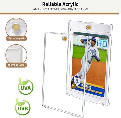 12 حزمة من حاملي البطاقات المغناطيسية بلمسة واحدة، وحاملي بطاقات التداول 35PT مع 12 حامل بطاقات، وحامل بطاقات البيسبول الأكريليك، وحافظة عرض حافظة بطاقات واقية من البلاستيك الصلب لتخزين البطاقات القياسية in Kuwait