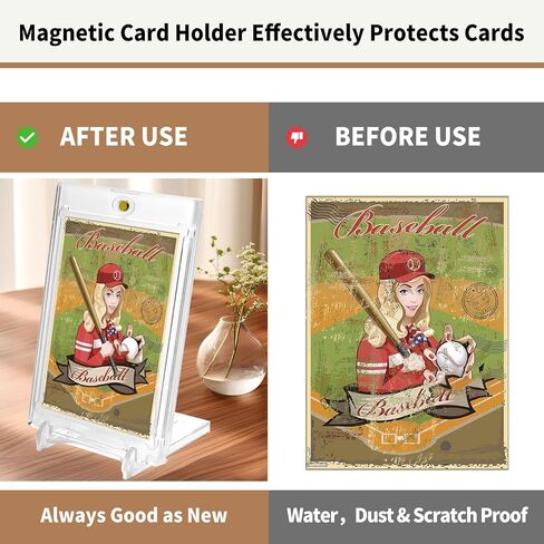 12 حزمة من حاملي البطاقات المغناطيسية بلمسة واحدة، وحاملي بطاقات التداول 35PT مع 12 حامل بطاقات، وحامل بطاقات البيسبول الأكريليك، وحافظة عرض حافظة بطاقات واقية من البلاستيك الصلب لتخزين البطاقات القياسية in Kuwait