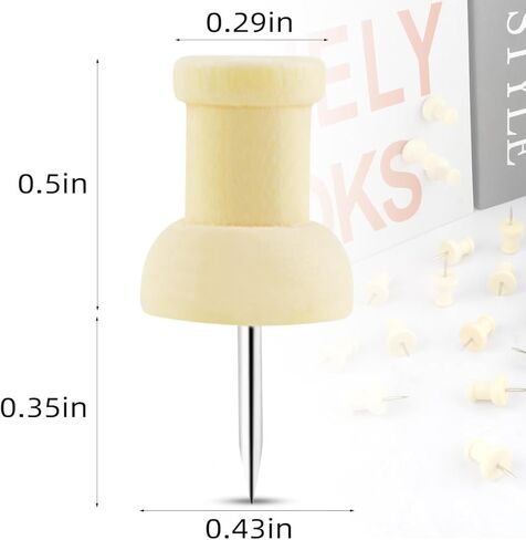 100 قطعة من دبابيس الدفع الخشبية المزخرفة للوحة الفلين، مسامير إبهام خشبية للمكتب والمنزل، دبابيس خشبية للخريطة، دبوس رأس خشبي للوحات الإعلانات، المشاريع الحرفية، صور الحائط، خرائط الحائط، دبابيس وضع العلامات مع صندوق تخزين in Kuwait