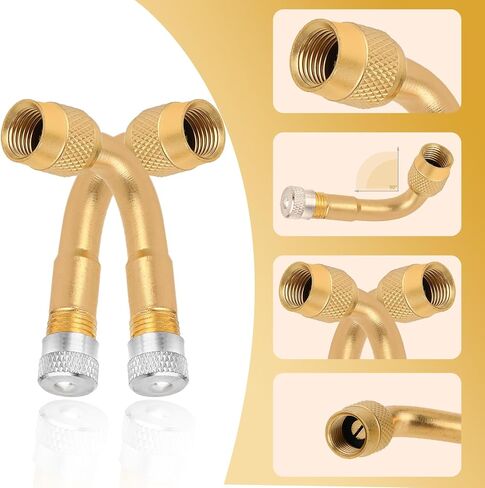 2 Pcs Tire Valve Extension, 90 Degree Valve Caps Stem Extension, Tire Valve Stem Extension, Brass Valve Stem Extenders Compatible for Cars Trucks Motorcycles Trailers Bicycles in Saudi Arabia