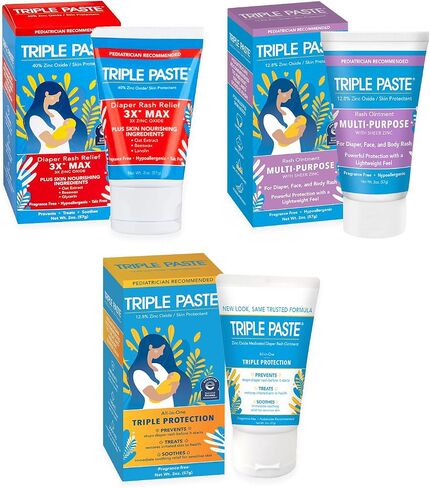 Triple Paste 3X Max Diaper Rash Ointment, Maximum Strength Zinc Oxide Ointment for Severe Diaper Rash, 2 oz Tube in Saudi Arabia