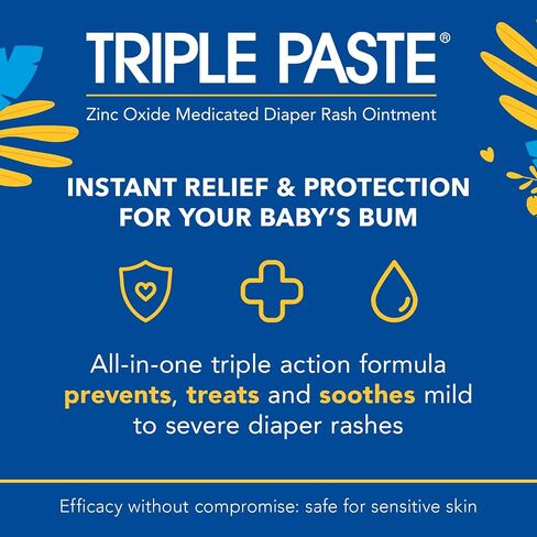 Triple Paste 3X Max Diaper Rash Ointment, Maximum Strength Zinc Oxide Ointment for Severe Diaper Rash, 2 oz Tube in Saudi Arabia