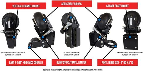 Shocker HD 21K Air Trailer Tongue Mount & Demco Coupler for 2-5/16" Ball, Vertical Channel Mount, 2-5/16" Demco Coupler in Saudi Arabia