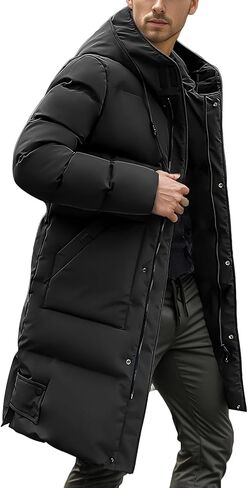 Men's Long Coats Winter Puffer Jacket Hooded Thicken Warm zipper fashion Snow Parka for men in Saudi Arabia