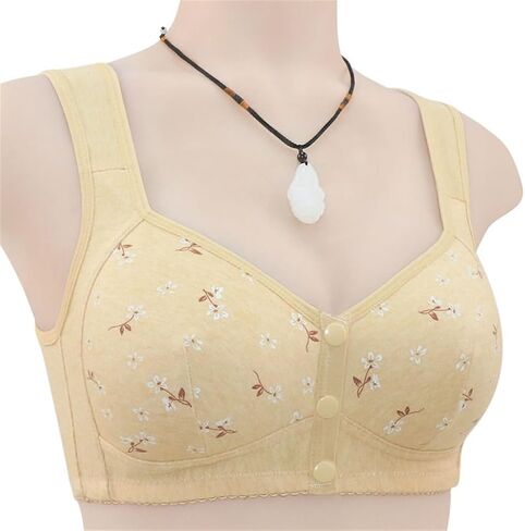 Daisy Bras for Older Women No Underwire Front Closure Comfort Senior Wireless Snap Closing Bra in Saudi Arabia