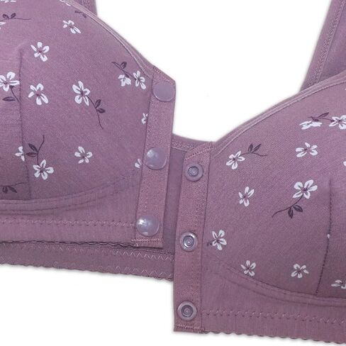 Daisy Bras for Older Women No Underwire Front Closure Comfort Senior Wireless Snap Closing Bra in Saudi Arabia