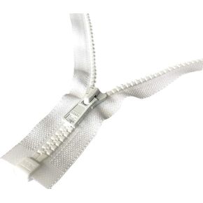 YKK #8 Heavy Duty Vislon Molded White Separating Jacket Zipper - Choose Your Length - Color: White - Made in The United States (1 Zipper Per Pack) (28" Inches)