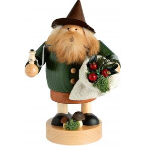 KWO Smoking Man Figurine, Wood Gnome, 20 cm