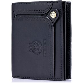 Mens Leather Wallet, RFID Wallet for Men Bifold Large Capacity Credit Card Accordion Wallet with ID Window 21 Slots, Coffee