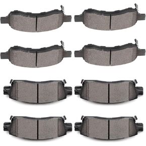 front rear Ceramic Brakes Pads Set Compatible with 2008-2017 Buick Enclave, 2009-2017 Chevy Traverse, 2007-2016 GMC Acadia, 2007-2010 Saturn Outlook