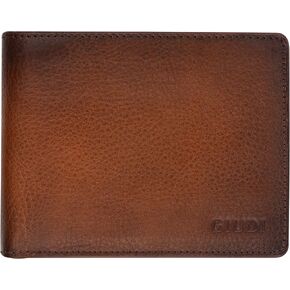 Giudi Deluxe Bifold Men’s Wallet Made in Italy – Beautiful Genuine Leather – Elegant Interesting Minimalist Design – 3 Credit Card Cases – Coin Pocket – Excellent Gift for Men