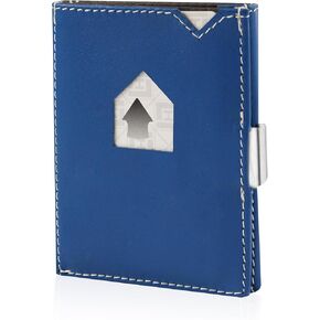 Men's Wallet, Genuine Leather RFID Blocking Slim Money Clip Wallet Minimalist Front Pocket Tri-Fold Money Clip Credit Card Holder with Present Box Black