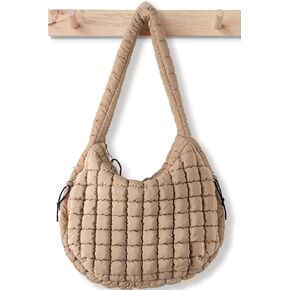 Puffer Tote Bag for Women Large Quilted Tote Bag Quilted Carryall Bag Soft Puffy Crossbody Bag Hobo Handbags Puff Purse
