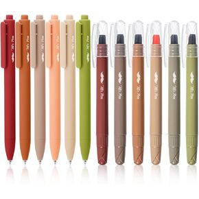 Mr. Pen- Bible Highlighters and Pens, 12 Pack, Gel Highlighters, Earthy Colors Bible Highlighters No Bleed, Gel Highlighter No Bleed Through, Aesthetic Pens, Gel Pens, Cute Pens