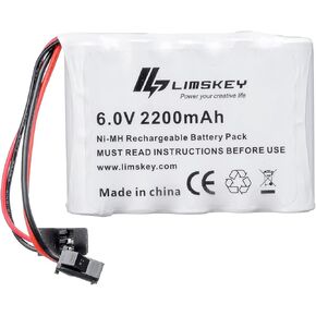 NiMH Receiver RX Battery with Hitec and SM-2P Plug 6.0V 2200mAh Rechargeable Battery Pack for RC Receivers, RC Aircrafts, RC Car
