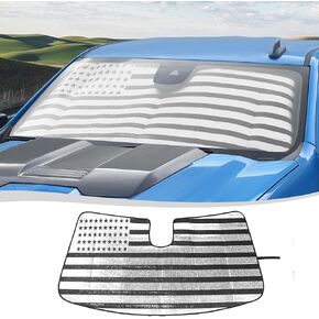 Voodonala for Chevy Silverado 2019 2020 2021 2022 2023 2024 Front Windshield Sunshade Cover Compatible with Chevrolet Silverado 2019-2024(USA Flag Pattern)