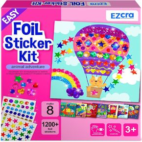 EZCRA Easy Arts and Crafts for Kids - Fun Gem Sticker Kit - 8 Unicorn Princess Themes, 990+ Stickers - Gem Art for Kids - Diamond Art Kits for Kids - Toys for Boys and Girls Age 3,4,5,6,7,8