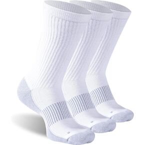 Copper Hiking Socks, Unisex Crew Cushioned Sole Arch Support Golf Running Compression Socks 6 Pairs