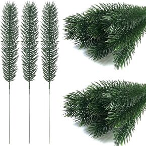 GXXMEI 30PCS 12inch Artificial Pine Stems Faux Greenery Pine Branches Pine Leaves for DIY Christmas Garland Wreath Christmas Tree and Christmas Home Decor