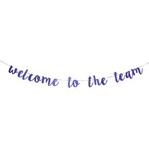 Blue Glitter Welcome to The Team Banner, New Apprentice, New Colleague, New Team Member Welcome Banner, Teacher Boss Employee Coworker Staff Gift Banner