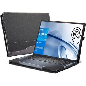 Laptop case Cover for Dell Inspiron 7430 14 Plus Laptop 7420 7425 and Inspiron 14 Pro 5420 5430 5425 Full Cover Drop Protection Case 14" PU Leather Inner Pocket Cover (Dark Gray)