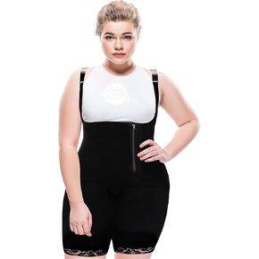 Women’s Body Shapewear (Black) - Seamless Bodysuit - Zipper Closure Thigh Slimming Body Shaper (S - 10XL)