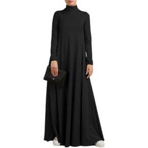 Apvirdy Maxi Dresses for Women 2024 Long Sleeve T Shirt Dress Long Flowy High Neck Dress with Pockets