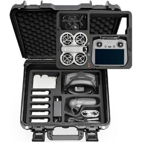 Lekufee Waterproof Hard Carrying Case for DJI Neo Drone,RC 2/N3/N2,Goggles 3/2/Integra(NOT for N3),RC Motion 3/2, Accessories(Case Only)