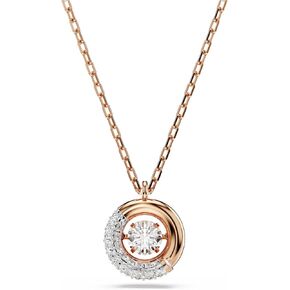 SWAROVSKI Dextera Pendant, Round Cut, Clear, Rose Gold-Tone Finished