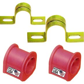 4 PC Front Sway Bar Bracket + CODE RED Bushing Kit FITS Select Models Blazer, Silverado 2500 HD, Suburban, Tahoe, Jimmy, Sierra, Yukon, Escalade, Bushings Made in USA K7326