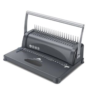 Flexzion Spiral Binding Machine Spiral Coil Binder - Manual 21 Hole, 250-Sheet Capacity Paper Punch Binding Machine - Durable Metal Book Binding Machine Kit for A4/A5 Size Paper