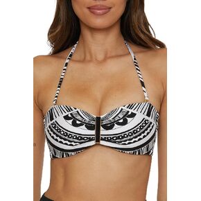 Trina Turk Women's Standard Hula Bandeau Bikini Top, Abstract Print, Adjustable, Tie Back, Swimwear Separates