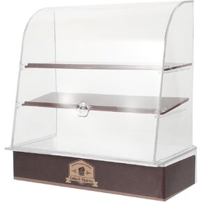 ibasenice Dollhouse Bakery Display Cabinet - Miniature Bakery Case Dollhouse Cake Bread Stand Display Cabinet 1:12 Scale Mini Food Display Cabinet Model with Sliding Door