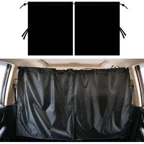 2 PCS Car Rear Space Privacy Protection Sunshade, 27.55" x 31.49" Densely Woven 190T Breathable Light-reducing Noise-reducing All-season Sunshade, Suitable for Most Cars, SUVs, Trucks (Black)