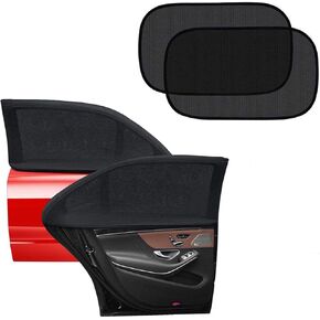 ANKIA 2 Pack Static Cling Car Window Shade for Front Window,2 Pack Polyester Mesh Car Side Rear Sun Shade for Back,Maximum Protect Your Baby and Kids from The Sun,UV Rays(Mixed Car Window Shade)