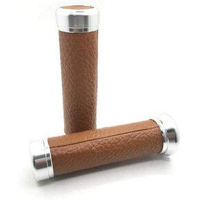 2PC Vintage Motorcycle Handle Grips Universal Aluminum Leather 22MM Scooter Handlebar for Suzuki