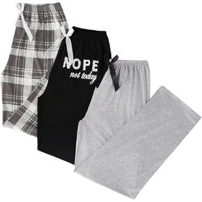 Milumia Women's 3 Pack Plaid Letter Graphic Sleep Lounge Pants Pajama Bottoms Sleepwear