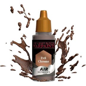 The Army Painter Warpaint Air Metallics Evil Chrome - Acrylic Non-Toxic Heavily Pigmented Water Based Paint for Tabletop Roleplaying, Boardgames, and Wargames Miniature Model Painting