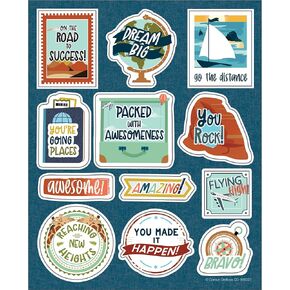 Carson Dellosa Let's Explore Motivational Sticker Pack, 72 Inspirational Stickers for School Supplies, Test, Game, Incentive Chart, and Classroom Prizes, Positive Affirmation Stickers (6 Sheets)
