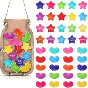 Treela Reward Mason Jar for Kids Candy Reward Chart for Toddlers Potty Training Mason Jar for Boys Girls Positive Behavior Chart Home School Management Tools(Donut,11.81 x 7.09 Inch)