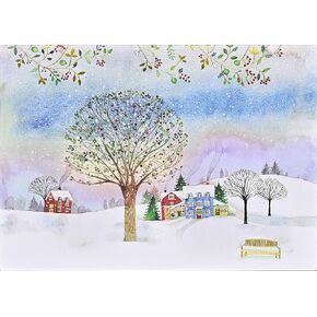 Peter Pauper Press, Inc. Village Twilight Deluxe Boxed Holiday Cards (20 cards, 21 self-sealing envelopes)