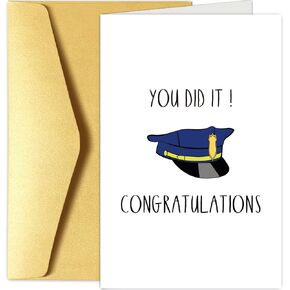 Police Greeting Card, Police Graduation Card, Officer Congratulations Card, Policeman Promotion Card, You Did It