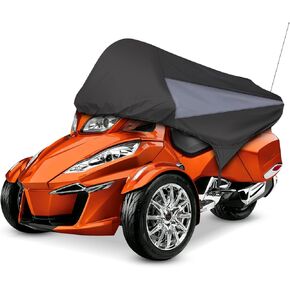 4-478BK Can-Am Half Covers, Upgraded Oxford Cloth Weather Protective Windscreen Cover for Can-Am Spyder RT Half Covers 2020+ Can Am RT (Black&Grey)