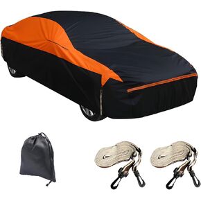 6 Layers SUV Car Cover Waterproof All Weather Outdoor Full Car Cover with Windproof Straps Elastic Bands Zipper Fit for SUV Length 185 to 194inch Fit Toyota Mazda Honda Ford Toyota etc