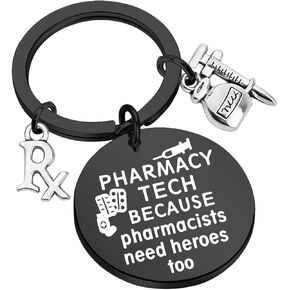 KUIYAI PT Keychain Pharmacy Tech Gift Pharmacy Technician Keychain RX Pharmacy Student Graduation Gift