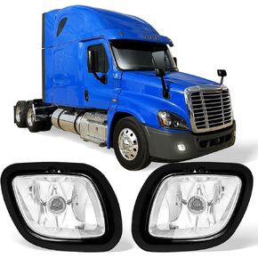 Fog Lights for Freightliner Cascadia 2008-2017, Front Fog Light Assembly Fog Lamp Waterproof Clear Replace Trucks Accessories (A Pair) A0651908000/A0651908001