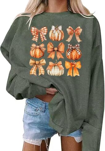 AIMITAG Fall Sweatshirt for Women Funny Fall Words Graphic Sweatshirt Autumn Letter Print Long Sleeve Halloween Pullover Tops in Saudi Arabia