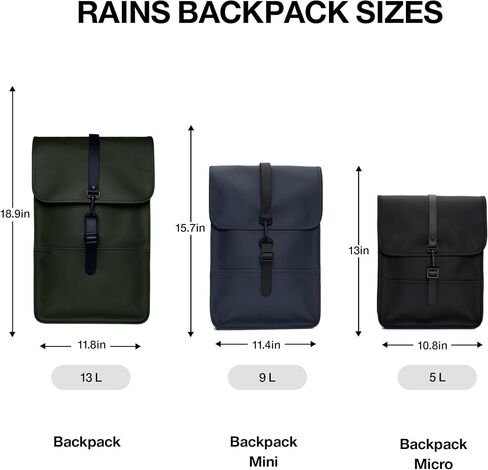 RAINS Backpack W3 - Backpack for Men and Women - Laptop Bag for Work or Travel (Black) in Saudi Arabia