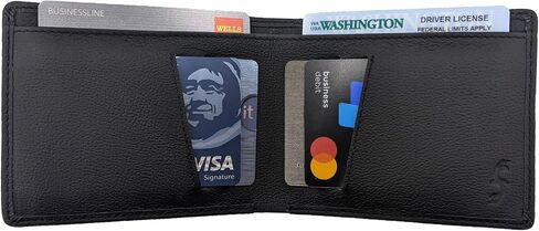 Common Fibers LMX Black Line - Real Carbon Fiber & Leather RFID Blocking Slim Bifold Mens Wallet with Twill Weave in Saudi Arabia
